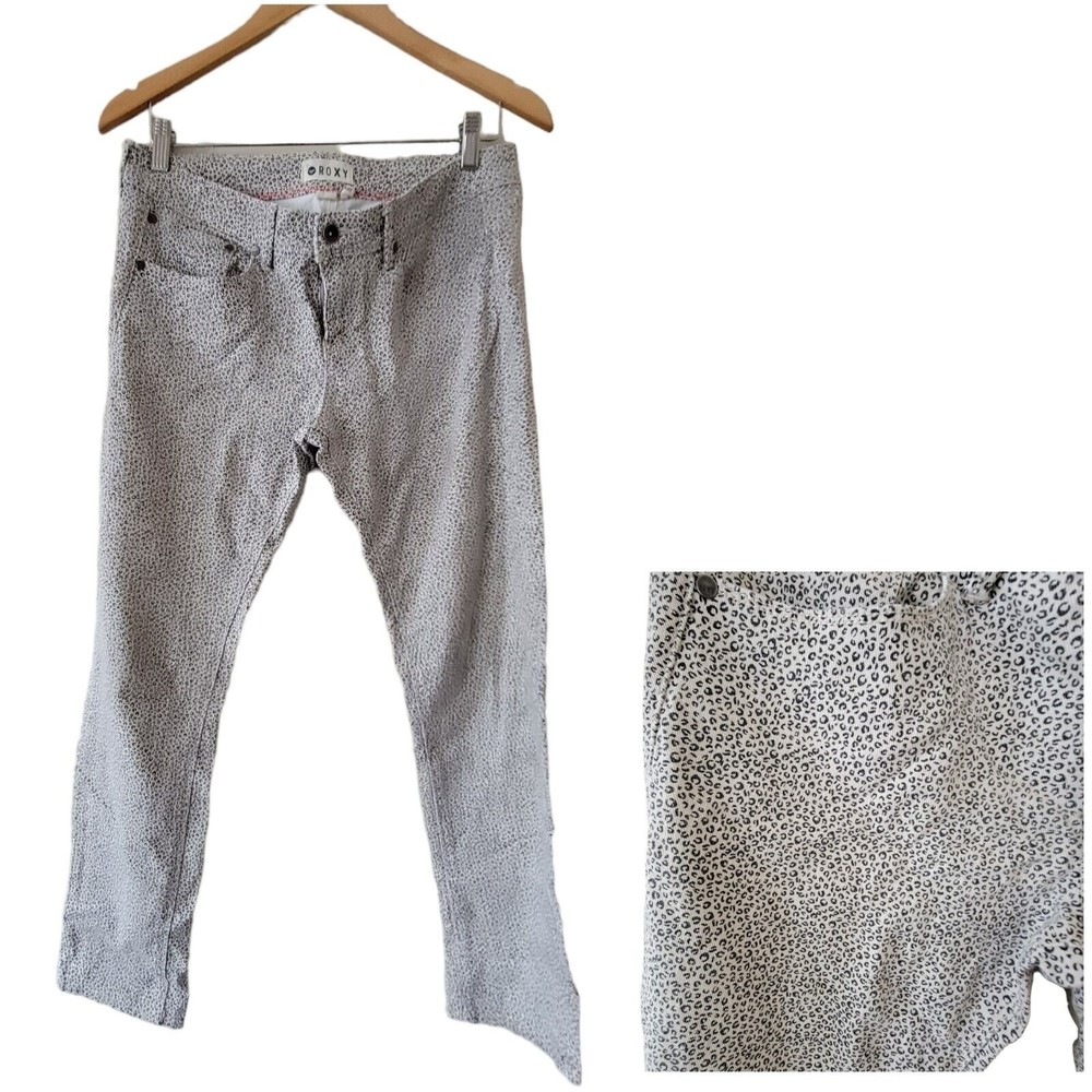 Roxy Skinny Jeans Leopard Print‎ Cheeta Animal Print Size 30